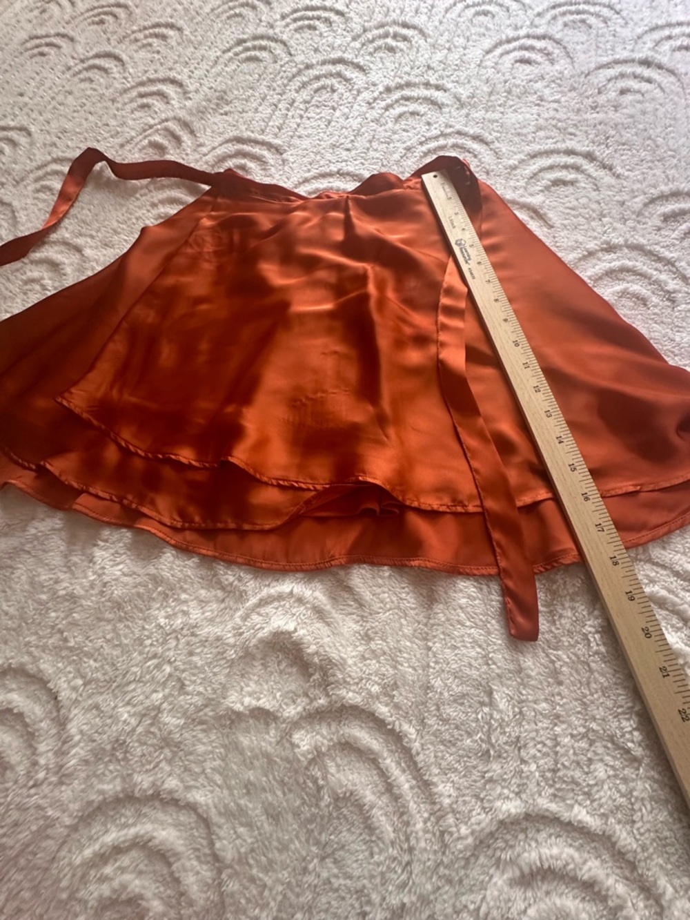 Urban Outfitters Satin Wrap Mini Skirt in Rust Orange